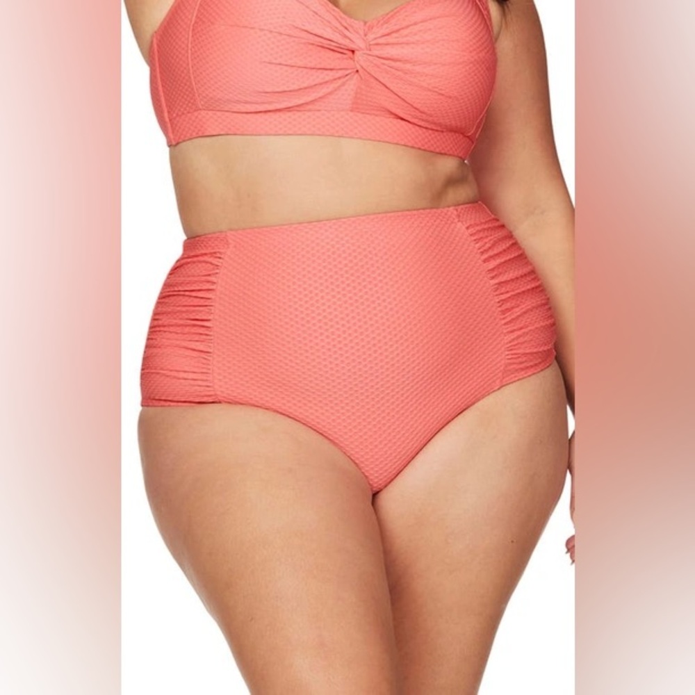 Artesands Allegro Botticelli High Waist Bikini Bottom Coral Pink Size 20 NWT